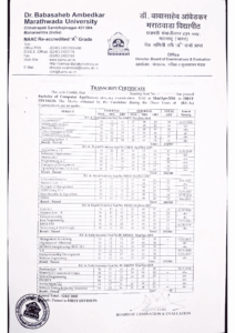 Dr Ambedkar Marathwada university transcript