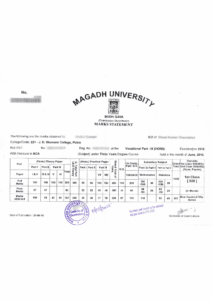 Magadh university transcript