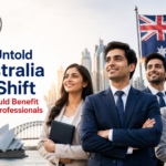 Australia PR application with academic transcript, passport, and immigration documents for skilled professionals