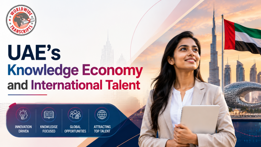 UAE knowledge economy and international talent opportunities for Indian professionals with verified academic documents