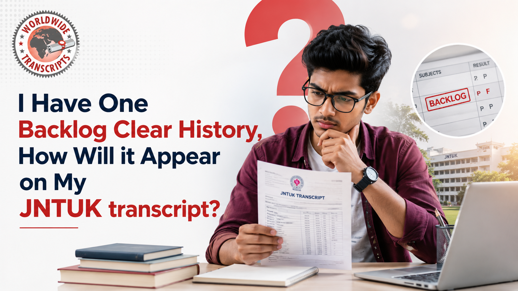 JNTUK Transcript with Backlog and Cleared Subject