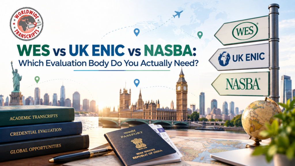 WES vs UK ENIC vs NASBA credential evaluation comparison
