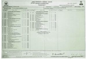 Anna University Transcript