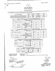 Patna University Transcript