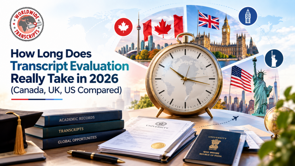 Transcript Evaluation Time in 2026 for Canada UK and US